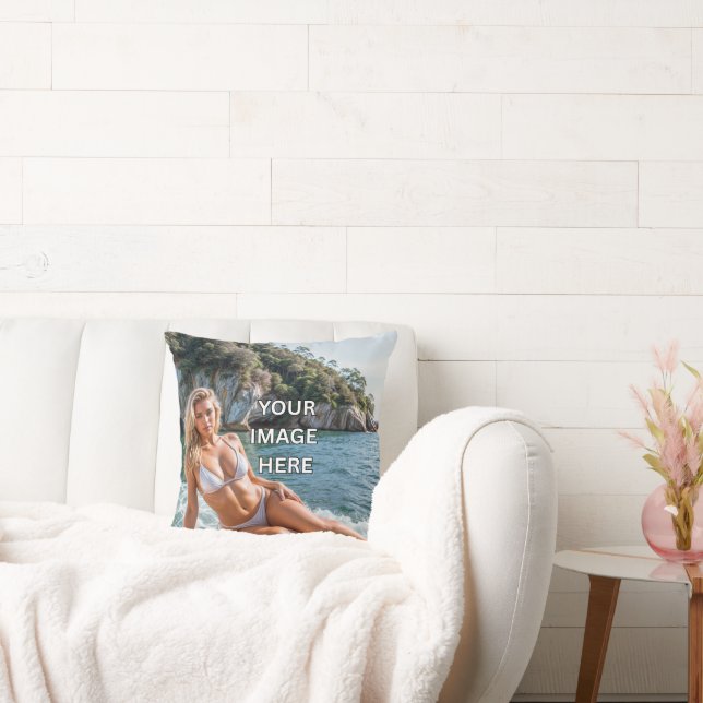 COZY! 🛋️ Add Image or Text Throw Pillow Kissen (Liege)