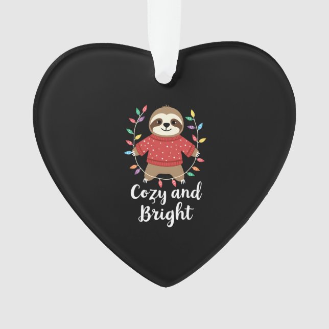 Cozy And Bright Sloth Christmas Lights (3) Ornament (Vorderseite)
