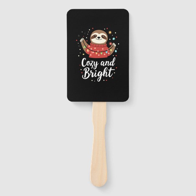 Cozy And Bright Sloth Christmas Lights (4) Fächer (Vorderseite)