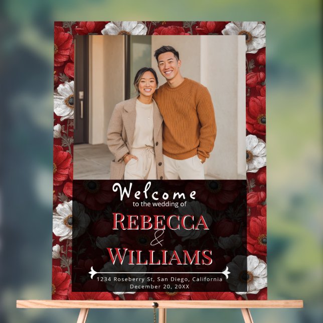 Cozy Anemones Charm Winter Wedding Acrylschild (Neutral)