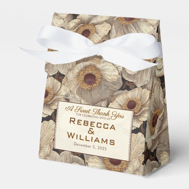 Cozy Anemones Themed Outdoor Wedding Geschenkschachtel (Vorderseite)