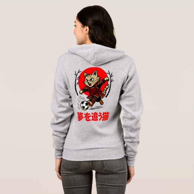 Cozy Anime Samurai Cat Soccer - For Japanese Cultu Hoodie (Schwarz voll)