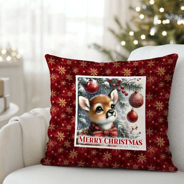 Cozy Baby Deer Snowy Forest Kids Gift Christmas  Kissen (Cozy Baby Deer Snowy Forest Kids Gift Christmas Pillow

)