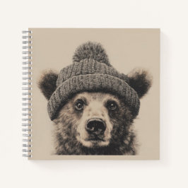 Cozy Bear in Beanie - Cute Winter Animal  Notizbuch