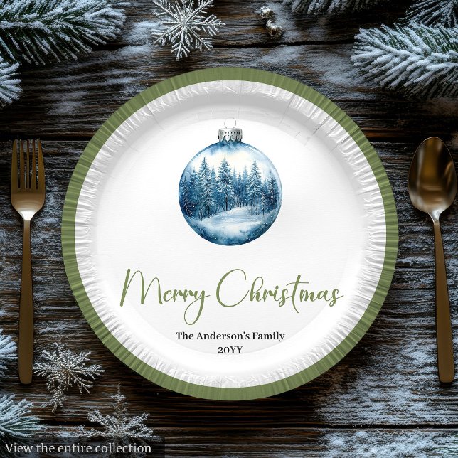 Cozy Bohemian Winter Scene Christmas Party Plates Pappteller (Cozy Bohemian Winter Scene Christmas Party Plates)