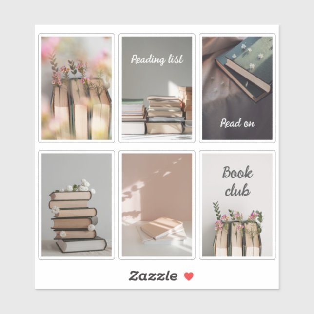 Cozy Book Club Reading Aesthetic Sticker Sheet (Blatt)