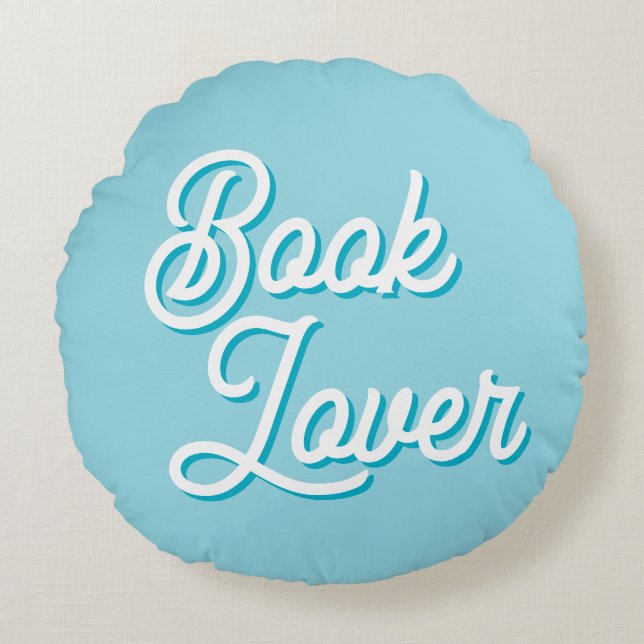 Cozy Book Lover Round Throw Pillow Rundes Kissen (Vorderseite)