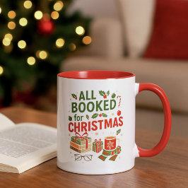 Cozy Booked for Christmas Red Green for Readers Tasse