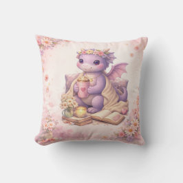Cozy Bookish Mom Dragon Coffee Throw Pillow Kissen