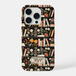 Cozy Bookshelf Monogram Phone Case iPhone 15 Pro Hülle