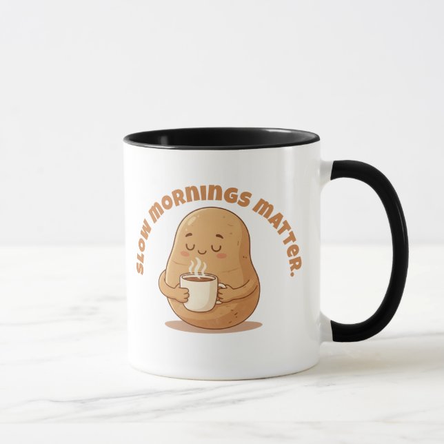 Cozy Brown Cartoon Potato Warm Mug Morning Art Tasse (Rechts)