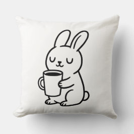 Cozy Bunny Coffee Doodle Kissen