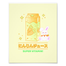 COZY BUNNY MIT CARROT JUICE FOTODRUCK