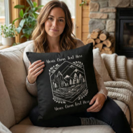 Cozy Cabin Decor River Mountain Your Text Kissen