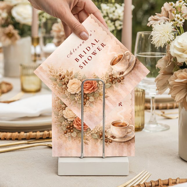 Cozy Cafe Romance Bridal Shower Serviette (Von Creator hochgeladen)