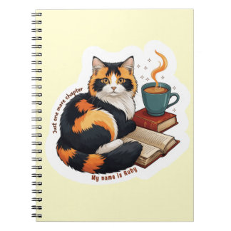 Cozy Calico Cat Personalized Spiral Notebook Notizblock