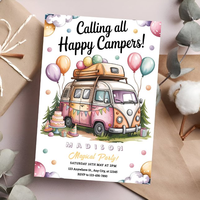 Cozy Camper Celebration Einladung (Von Creator hochgeladen)