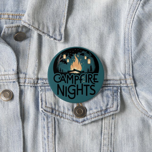 Cozy Campfire Nights Rustic Outdoor Adventure Button (Beispiel)