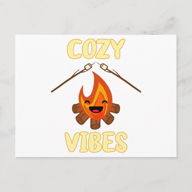 Cozy Campfire Vibes Roasting Marshmallows for Smor Postkarte (Vorderseite)
