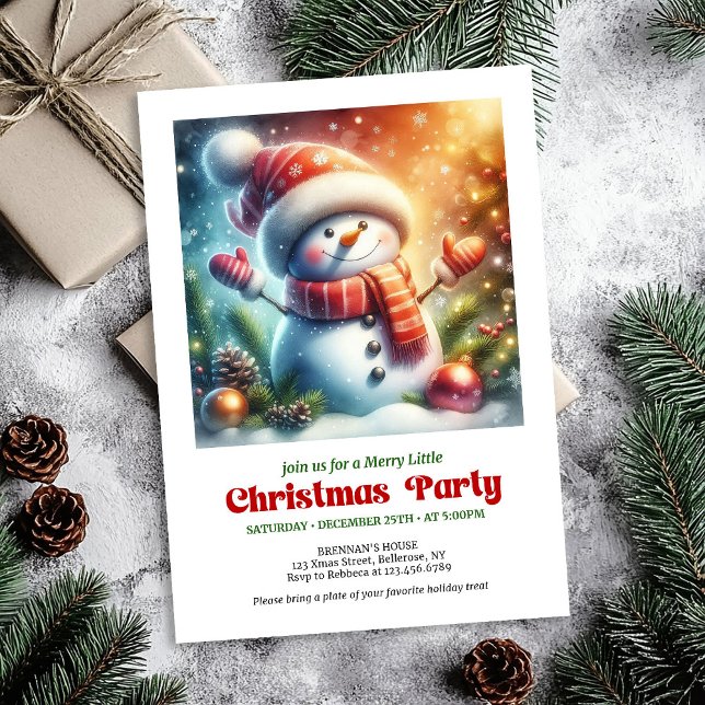 Cozy cartoon snowman invite holiday cheer editable einladung (Cozy cartoon snowman invite holiday cheer printable

)
