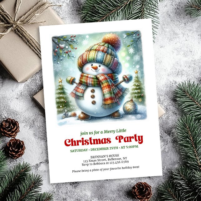 Cozy cartoon snowman invite joyful party printable einladung (Cozy cartoon snowman invite joyful party printable

)