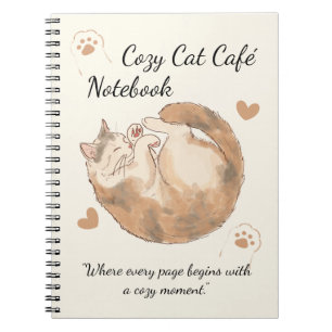 Cozy Cat Café Anime Spiral Notizbuch Notizblock