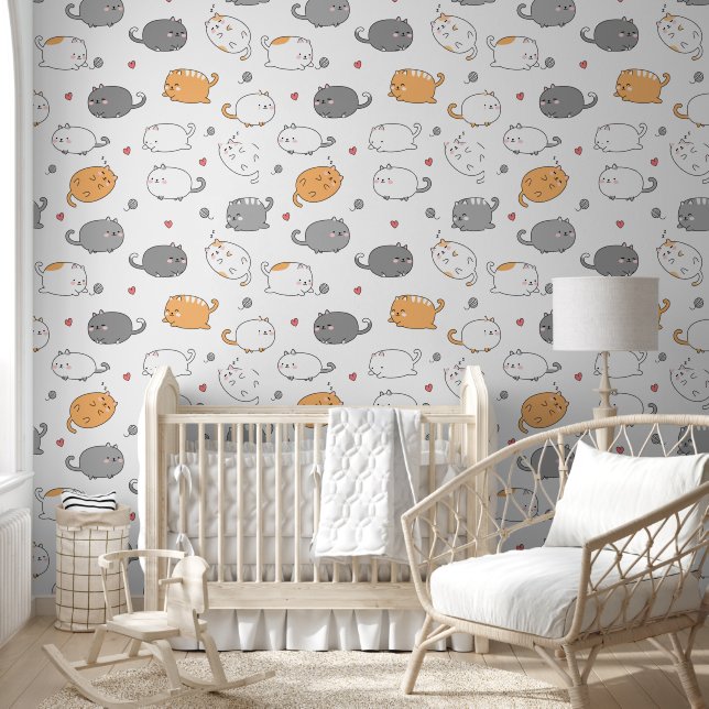 Cozy Cat pattern for Your Kid Room Tapete (Kinder)