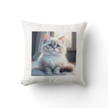 “Cozy Catnap – Cute Kitty Throw Pillow”