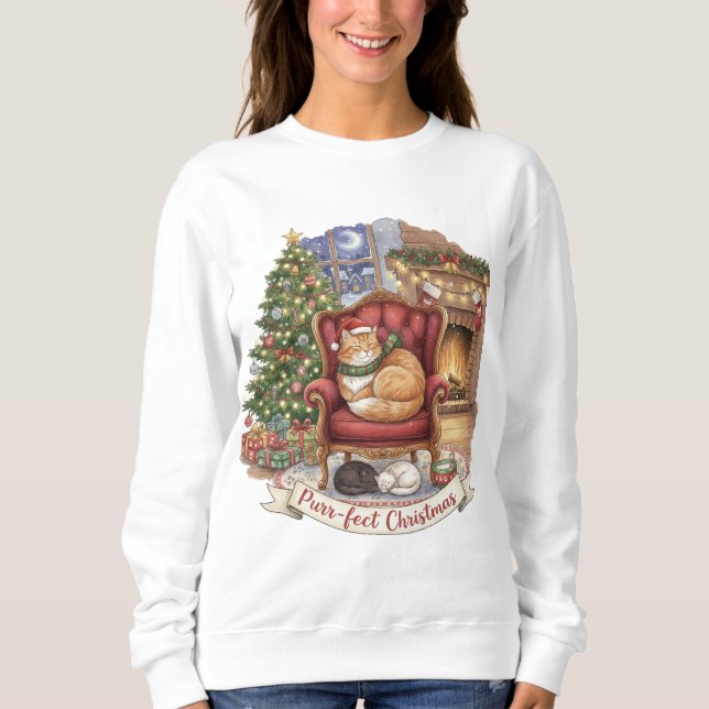 Cozy Cats Christmas | Cat Lovers Sweatshirt (Vorderseite)