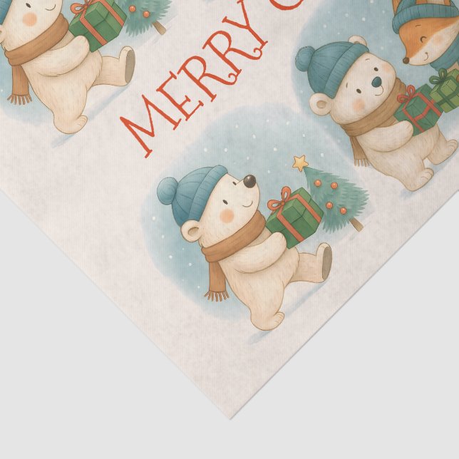 Cozy Christmas Animals Tissue Paper Seidenpapier (Ausschnitt)