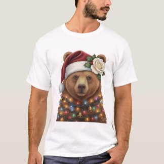 Cozy Christmas Bear | Warm Lights & Winter Magic T-Shirt