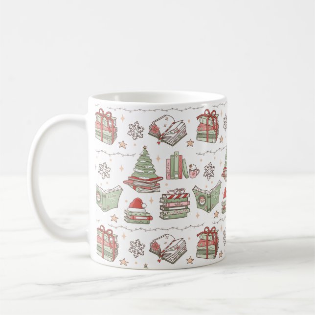 Cozy Christmas Book Lover  Kaffeetasse (Links)