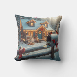 Cozy Christmas Cabin Winter Wonderland Kissen