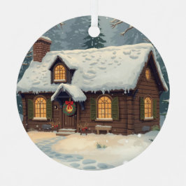 Cozy Christmas Cottage Ornament | Warm Winter