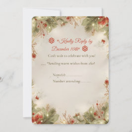 Cozy Christmas Cottage RSVP Card – Watercolor Wint