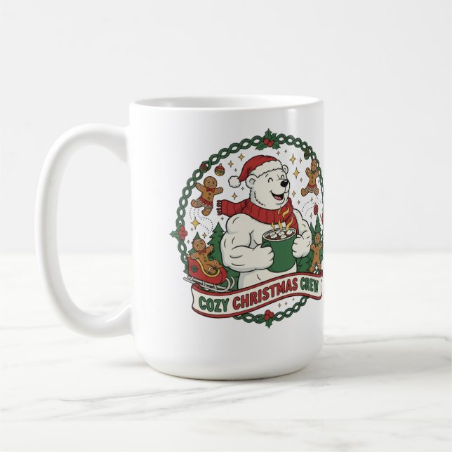 Cozy Christmas Crew – Cute Polar Bear & Gingerbrea Kaffeetasse (Links)