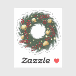 Cozy Christmas Deer with Ornamen Cut Vinyl Sticker