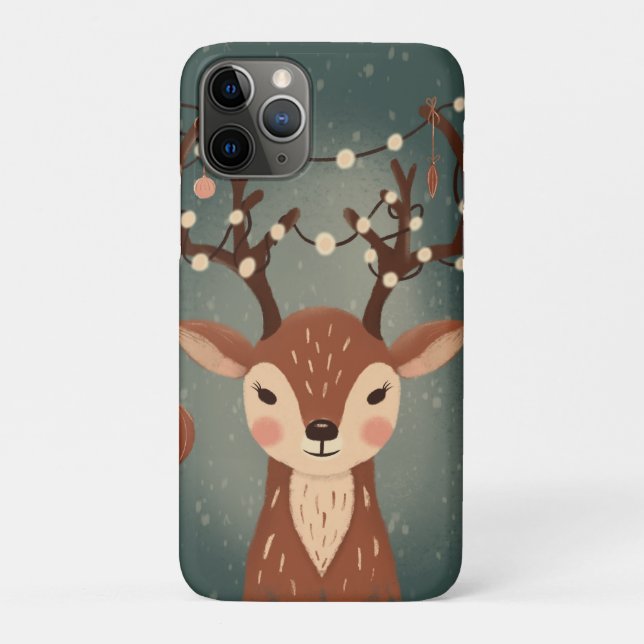 Cozy Christmas Deer with Ornaments and LPhone Case (Rückseite)