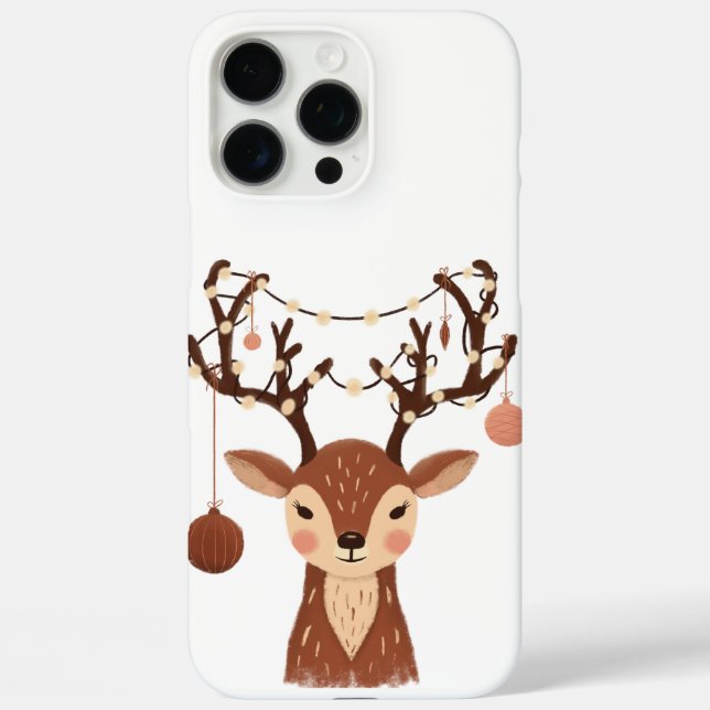 Cozy Christmas Deer with Ornaments and LPhone Case (Rückseite)