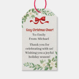Cozy Christmas Favor Tag Personalized Holiday Gift Geschenkanhänger