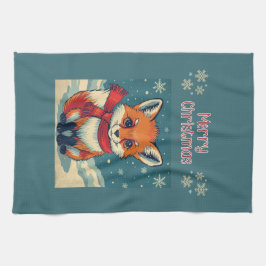 Cozy Christmas Fox Kitchen Towels Geschirrtuch