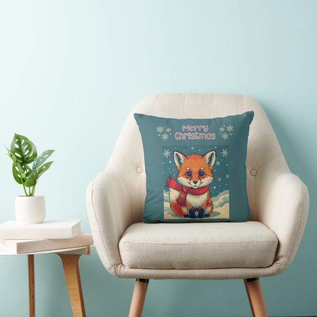 Cozy Christmas Fox Throw Pillow Kissen (Stuhl )