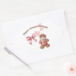 Cozy Christmas Gingerbread Coquette – Swee Ovaler Aufkleber