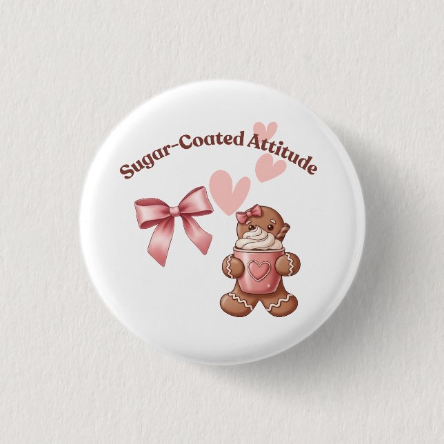 Cozy Christmas Gingerbread Coquette Sweet Button (Vorderseite)