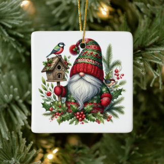 Cozy Christmas Gnome Art – Festive Holiday Keramikornament
