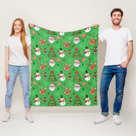 Cozy Christmas Magic– Santa, Reindeer & Snowflakes Fleecedecke