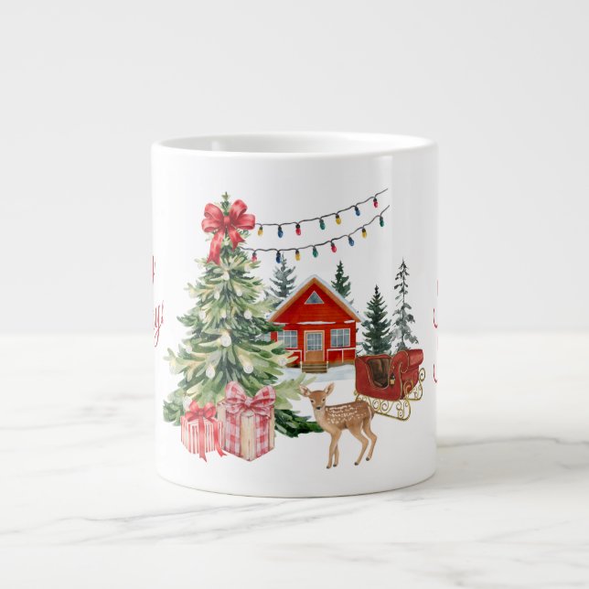 Cozy Christmas Morning Mug – Festive Holiday Coffe Jumbo-Tasse (Vorderseite)