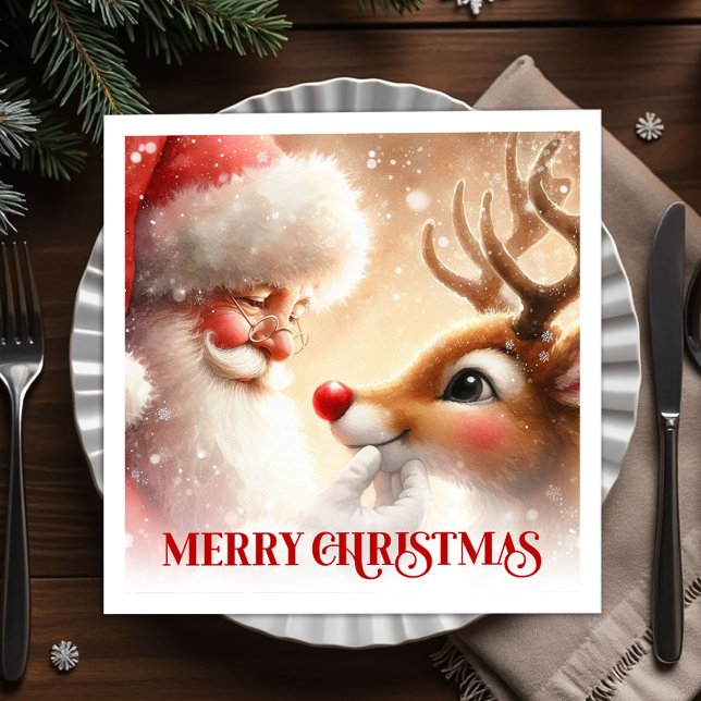 Cozy Christmas Napkins Cute Santa Claus Rudolph  Serviette (Cozy Christmas Napkins Cute Santa Claus Rudolph Tableware

)
