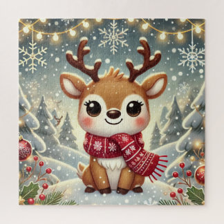 Cozy Christmas Reindeer in a Winter Wonderland Puzzle