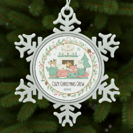 Cozy Christmas Schneeflocken Zinn-Ornament
